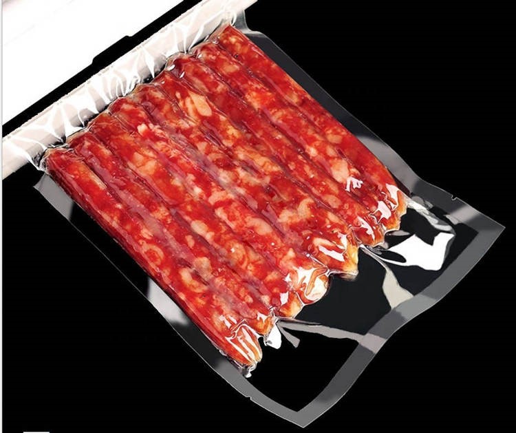 Transparent Plastic 3 Sides Vacuum Food Bags For Meat Package