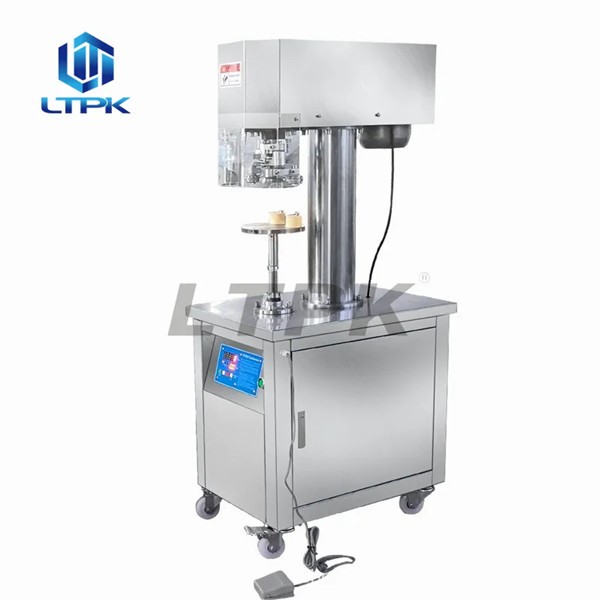 LTPK LT-100 Automatic Snack Food Potato Chips Beer Beverage Drink Non Rotary Aluminum Paper Tin Can Seamer Sealing Machine Price