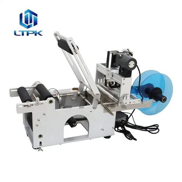 LTPK LT-50D Semi Auto Sticker Label Applicator Desktop Glass Jar Can Plastic PET Round Bottle Labeling Machine With Date Printer