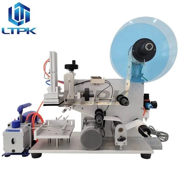 LTPK LT-60 Tabletop Plane Adhesive Label Applicator Semi Automatic Sticker Flat Surface Square Plastic Bottle Labeling Machines