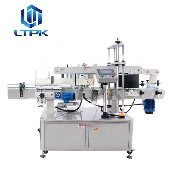 LTPK LT-600 Automatic High Speed Label Applicator Wine Shampoo Detergent Double Side Square Flat Surface Bottle Labeling Machine