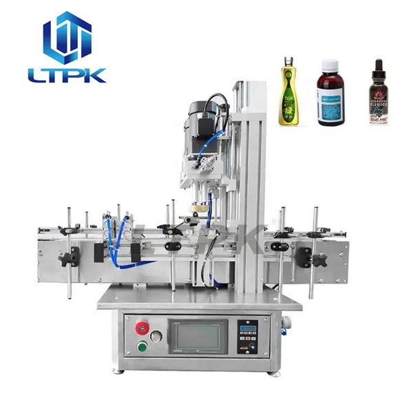 LTPK LT-CZJ60 Desktop Cosmetic Essential Oil PET Glass Jar Bottle Sprayer Lid Screw Sealing Capping Machines With Conveyor Price