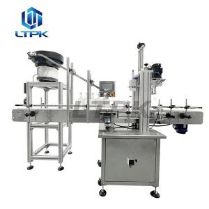 LTPK LT-CZJ60A Automatic Small Line Water Beverage Alcohol Jar PET Plastic Bottle Spray Lid Closing Capping Machine with Feeder