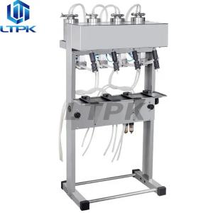 LTPK LT-G4000 Pneumatic Semi Automatic Four Heads Olive Oil Cosmetic Perfume Glass Bottle Vacuum Filling Machines Small Business