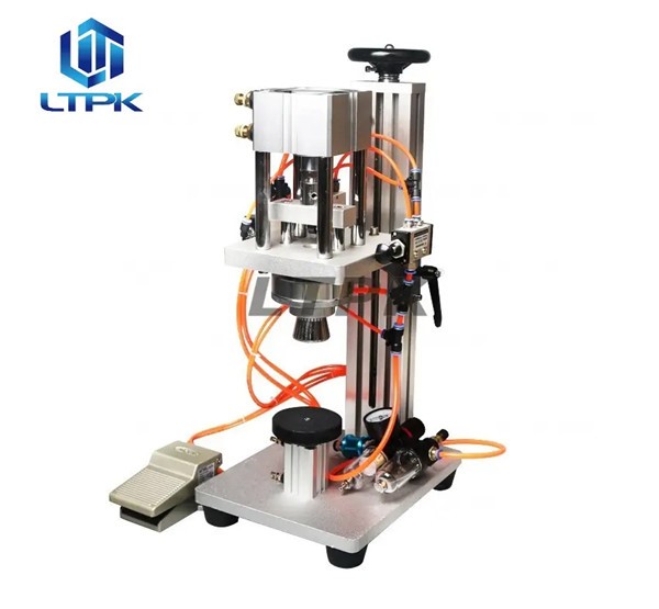 LTPK LT-X80 Semi Automatic Desktop Pneumatic Mouth Spray Glass Bottle 10ml Perfume Bottle Press Crimping Capping Machine Price