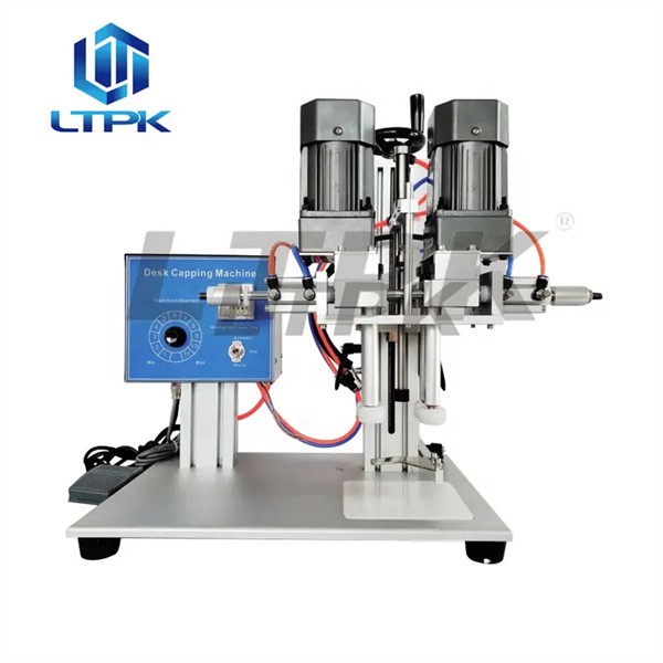 LTPK XLSGJ-6100 Semi Automatic Tabletop Small Wine Vial Water Plastic Bottle Lid Closing Sewing Sealing Screwing Capping Machine